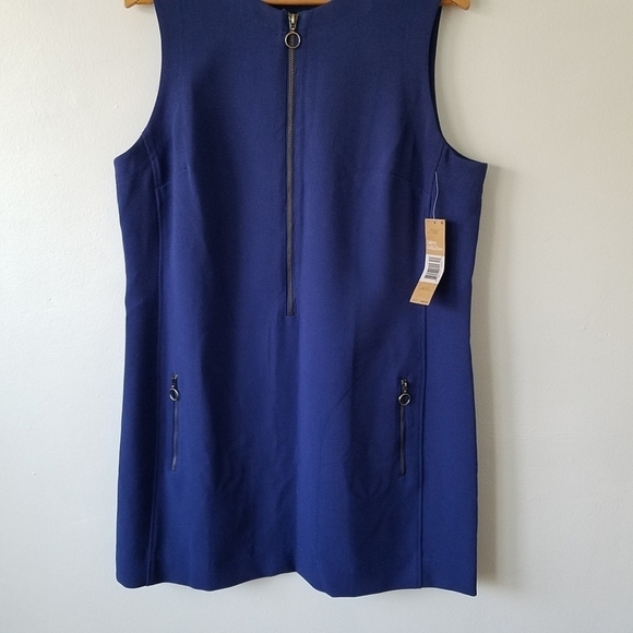 𝅺Rachel Rachel Roy Blue 1/2 Ziper Front Sleeveless Shift Dress Size 1X - Picture 6 of 12
